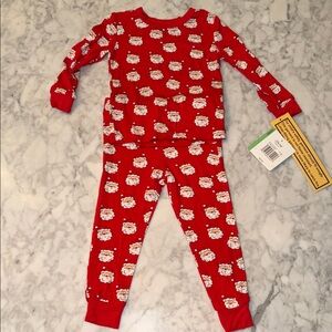 NWT Little Me Red Santa Kids Pajamas 18M